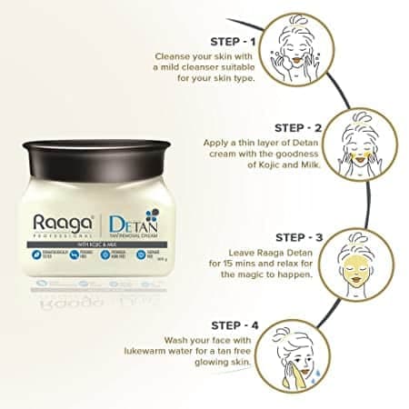 Raaga Professional De-Tan Pack with Kojic, Lactic Acid & Arbutin | Tan Removal Cream | 500g view 4